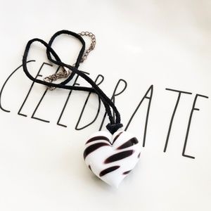 Ceramic 1.5" Heart Shape Pendant Necklace